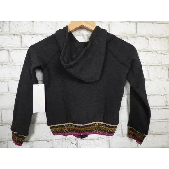 $74 Spiritual Gangster Namaste Patch Full Zip Girl's Gray Yoga Hoodie 12 NEW - Picture 6 of 8